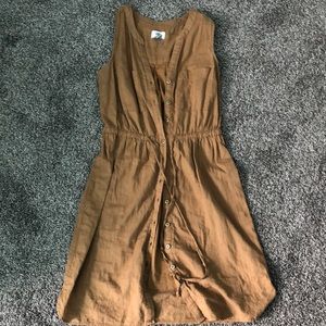 Brown button up dress with ties